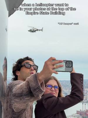 Even the helicopter couldn’t believe the cast of @Off Campus stopped by! @Prime Video #empirestatebuilding #nyc #newyork #offcampus 