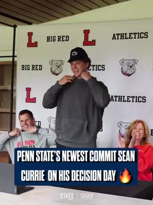 The moment Sean Currie committed to Penn State! 💙 🎥: @psufootballdaily via insta  • • • • • #WeAre #WeArePennState #PennState #NittanyLions #CFB @The College Sports Company 