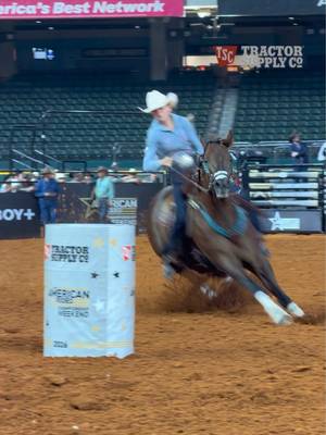 14-year-old Taylor Armenta stops the clock at 15.321 to win the round and move on for a shot at $2 million! #TheAmericanRodeo | @TractorSupply 