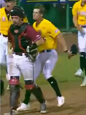 #35 on Southern Miss bumps the catcher after the walk-off grand slam and #32 on Troy comes to his catcher’s defense #baseball #collegebaseball #collegesports