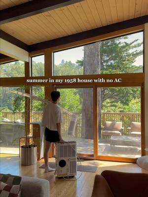Busting out my makeshift AC solution for the summer 😅 Not having AC in the Bay Area is pretty common but with our huge windows it gets HOT in the summer! This is the best solution I’ve found for now that consistently keeps the temperature 10+ degrees lower :) definitely not the most efficient but since we’re renting it’s the best we can do!  #midcenturyhome #Summer #ac #bayarea #Home 