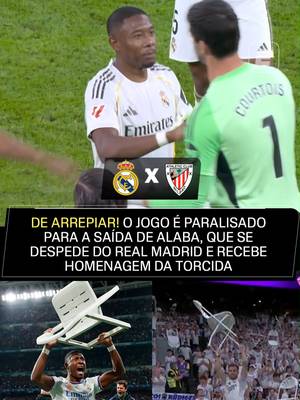 Despedida emocionante para Alaba! Todos os jogadores, incluindo Carvajal, abraçam o austríaco. A torcida levanta as cadeiras em homenagem à sua icônica celebração na classificação contra o PSG pela Champions League de 2022. Sua família entra em campo. Huijsen entra em seu lugar. Assista a Real Madrid x Athletic Bilbao, AO VIVO, pela ESPN no Plano Premium do #DisneyPlus. #LALIGAnaESPN #realmadrid #alaba #futebol #tiktokesportes