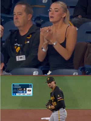 Livvy Dunne was excited about this Paul Skenes start until the third pitch #baseball #MLB #sports #bluejays #pittsburghpirates