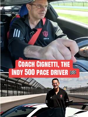 Indiana's Curt Cignetti took a few practice laps to get ready to be the pace driver at Sunday's Indy 500 🔥 (via indycar/IG) #indy500 #indianapolis500 #indiana #hoosiers #curtcignetti 