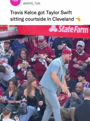Never thought we’d see Taylor Swift at a Cavs game 🤣 (via ashnoelletv/X)  #NBA #taylorswift #traviskelce #cavs