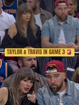 Taylor Swift and Travis Kelce in the house for Cavs-Knicks Game 3 🔥 (via ESPN) #NBA #cleveland #clevelandcavaliers #taylorswift #traviskelce 