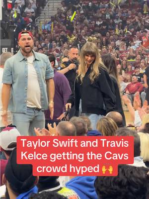 Taylor Swift and Travis Kelce are here for the Cavs 🔥 (via thesportsGab/X) #NBA #cavs #taylorswift #traviskelce #basketball 