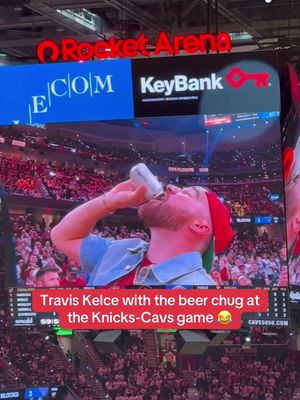 Taylor Swift and Travis Kelce are having a time in Cleveland 😅 #taylorswift #traviskelce #nfl #NBA 