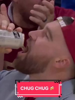 Travis Kelce enjoying himself at Game 3 of Cavs/Knicks