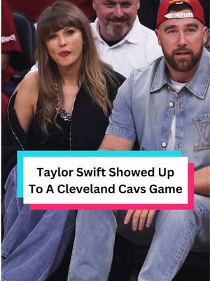 Taylor Swift and Travis Kelce showed up to the Cavs game and Cleveland officially owns the Knicks “Celebrity Row” #NBA #knicks #cavs #taylorswift 
