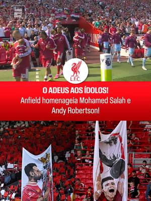 ENTRANDO NO GRAMADO DE ANFIELD UMA ÚLTIMA VEZ! 🥲❤️ Ídolos do Liverpool, Andy Robertson e Mohamed Salah receberam mosaicos e muitas homenagens em sua última partida pelos Reds! 👉 Assista à ÚLTIMA RODADA DA PREMIER LEAGUE, AO VIVO, pela ESPN no Plano Premium do #DisneyPlus! #PremierLeagueNaESPN #Live #Liverpool #tiktokesportes