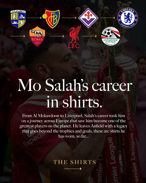 Mohamed Salah plays his final game for Liverpool so we’ve taken a look through the shirts that have defined his career so far. #salah #liverpool #lfc #footballshirt #egypt