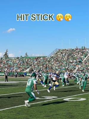 Come for the hit, stay for the celly😮‍💨 #fyp #saskatchewanroughriders #canadianfootballleague #ridernation 