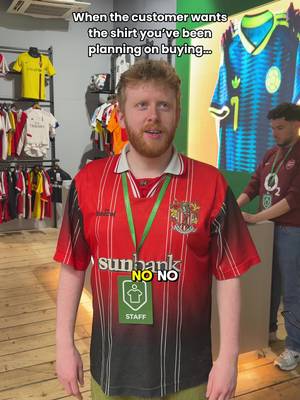 When the customer wants the shirt you’ve been planning on buying 😅 #skit #meme #footballshirt #customer #barcelona