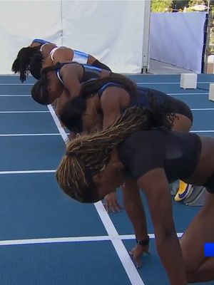 HEAT 1 WINNER Tristan Evelyn takes 1st place in Heat 1 of the Women’s 100M Sprint. #EnhancedGames 