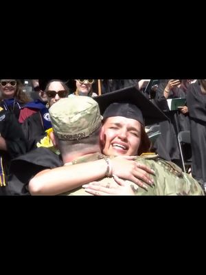 During Keuka Commencement, Madisyn is surprised by her older brother who had been deployed 😭😭🐺🎓❤️ @kcpresident