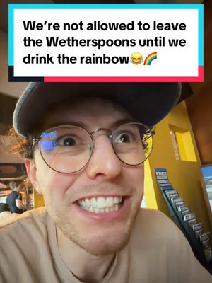 Our burps looked like the northern lights after this…😭 #fyp #foryou #drinktherainbow #wetherspoons #british 
