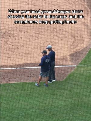 stay ready, don’t gotta get ready #baseball #saxophone #milb #minorleaguebaseball #tarp 