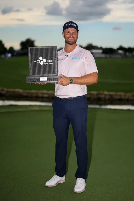 Special week in Dallas and one I’ll remember for a long time. Thank you to the fans for showing up all week, the volunteers who work so hard behind the scenes, the Salesmanship Club of Dallas for continuing to make @THE CJ CUP Byron Nelson such an important part of the PGA Tour, I am honored to be your champion. Thank you to all of my sponsors and partners for the constant belief and support. Last year brought a lot of adversity and some difficult moments, but it also reminded me why I love competing and how important it is to stay patient and keep trusting the process.  Very grateful to share this win with the people who have been with me every step of the way. Excited for what’s ahead. #PLAYBIG @MUNICIPAL @T-Mobile @SoFi @Lexus @OMEGA @Power Design 