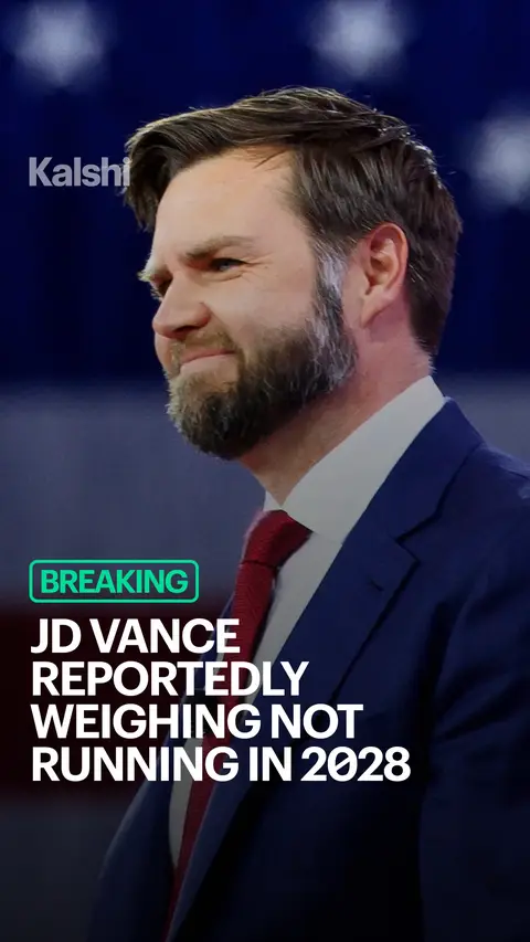 A White House source told the Daily Mail that Vance may sit out the 2028 race as a tactical move,  to avoid owning the blowback from the administration's record. Vance is increasingly isolated in the West Wing. Insiders say he privately urged Trump to limit the Iran strikes, putting him on a collision course with the president as Marco Rubio's influence rises. Vance has also publicly downplayed a run. He and wife Usha are expecting their fourth child this summer. J.D. Vance still leads the odds for the 2028 Republican presidential nominee.