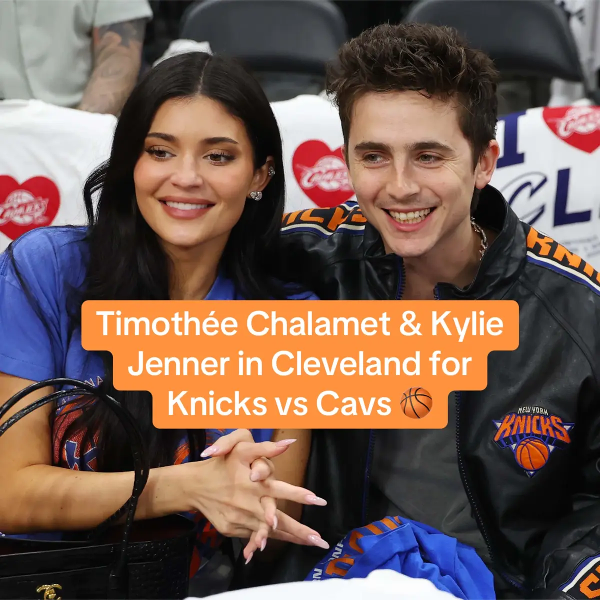 Timothée Chalamet brought Kylie Jenner to Cleveland for game 4 of Knicks vs Cavs 🏀
