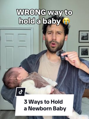 The correct way to hold a newborn baby 🍼👶🏽 #newdad #firsttimeparents #newmom #newparents #dadsoftiktok 