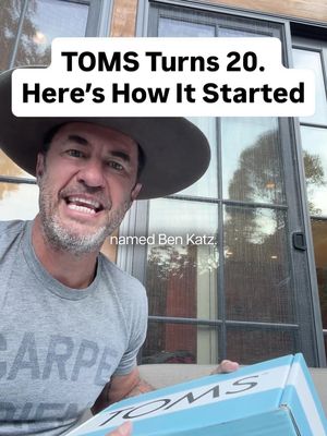 Twenty years ago I sold the first pair of TOMS shoes to a guy named Ben Katz, and this week the company sent me a box to celebrate what that simple idea on a farm in Argentina became. To everyone who ever bought a pair, everyone who helped us give millions of shoes to kids around the world, and everyone who worked alongside me to turn one sentence into something that changed the way we all think about business, thank you. It has been a hell of a twenty years and TOMS, I wish you luck on the next twenty more. #BlakeMycoskie #TOMS #Entrepreneurship