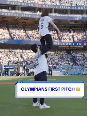 Japanese Olympic gold medalists Riku Miura and Ryuichi Kihara stole the show for tonight’s first pitch. 😳 #dodgers #sports #losangeles #IceSkating 