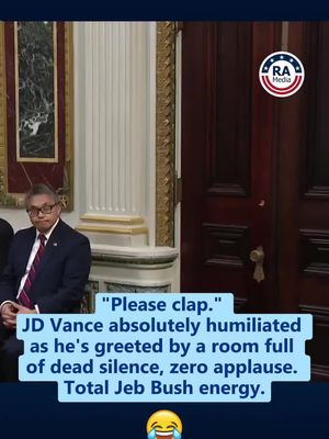 "Please clap." JD Vance absolutely humiliated as he's greeted by a room full of dead silence, zero applause. Total Jeb Bush energy.  Follow @ReallyAmericanMedia for more.