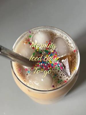 Your coffee run called… it’s officially canceled 🤎⚡️ Shaking up this iced espresso chai creation inspired by @Jordan ✨ TAZO Espresso Chai Latte Concentrate poured over espresso ice cubes with milk of choice + a splash of vanilla creamer is  the ultimate homemade sip ☕️🧊