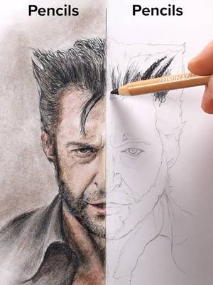 $0 Pencils 🔥 #easy #drawing #art #tutorial #howtodraw #wolverine #pencil 