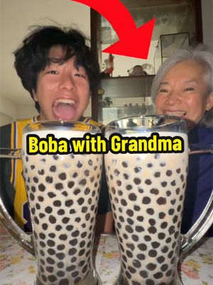 first time she sees me in like 5 years btw 😭 #boba #grandma 