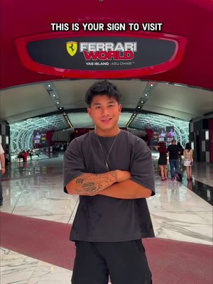 This is your sign to visit Ferrari World Abu Dhabi 😍🔥 #inabudhabi Come experience Ferrari World Abu Dhabi, where you’ll find adrenaline filled roller coasters, racing simulators, and learn about the history and craftsmanship behind how Ferrari cars are built. This place is a must visit for any car lover ♥️🖤 #ferrariworld #travel