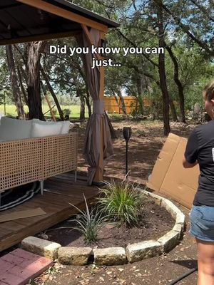 Did you know this?! I just found this out recently. And luckily we are still ordering stuff for the property and I had a lot of boxes. Great way to recycle the boxes too.  Saved me money and it was easy.  #garden #gardentips #property #flowerbeds #rvproperty