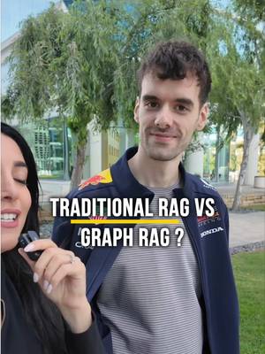 Traditional RAG vs Graph RAG explained in 60 seconds by Nacho Martínez ⚡ (Data Scientist Advocate @Oracle ) 💡 Both pull external knowledge into an LLM. The difference is whether what comes back is isolated, or actually connected. Traditional RAG chunks your docs, vectorizes each chunk, similarity search returns the top matches. Each piece stands alone. Graph RAG organizes knowledge as a graph with edges between related items. Retrieval can follow those edges, so you get a match plus what it connects to. Nacho Martínez walks through it at the Oracle office 🏢…. Also pretty sure the architecture is shaped like databases haha  #techtok #EduTok 