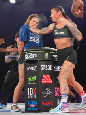 She's built for this 🫡 @abbymontesmma is coming for the the women's featherweight championship title at #PowerSlap22! [ $VET | July 30th | Live & FREE on YouTube | Tickets on sale FRIDAY ]