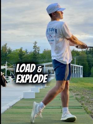 Load then explode. Push off the inside of your trail foot to sink into your lead foot. From there, use the lead leg to unwind your hips. #golf #golftips #golfswing