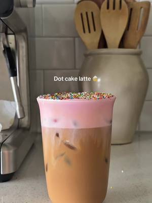 Keeping life whimsy over here 🤭💕🧁  Recipe:  2 shots espresso, mixed with milk/cream of choice  Pour over ice  Cream cheese icing cold foam: 1 tbsp cream cheese frosting, 2 tbsp cream, splash of milk- added pink color for fun 🤩 sprinkles and more sprinkles  #coffee #coffeerecipe #coffeeathome #dotcake #coffeetiktok 