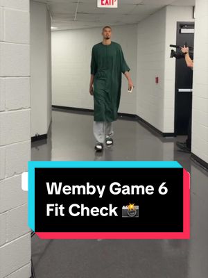 Wemby fit check in a thobe for Game 6! 🏀 #NBA #Basketball #NBAPlayoffs #Spurs #Wemby 