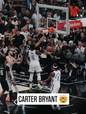 Thought the dunk contest was in February??😳 #CarterBryant #Spurs #NBA #westernconferencefinals 