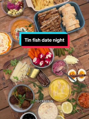 A very delicious snacky tin fish date night - my first one in over a year! We’re back baby! Featuring tuna belly from @boroughmarket 