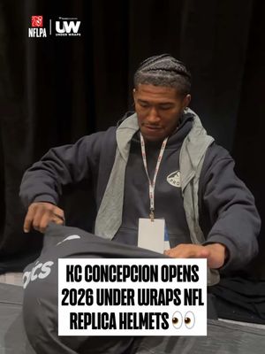 KC 🤝 BY9 🏈 #KCConcepcion opens our new Under Wraps #NFL Replica Helmets at #RookiePremiere 👀 #football #bryceyoung 