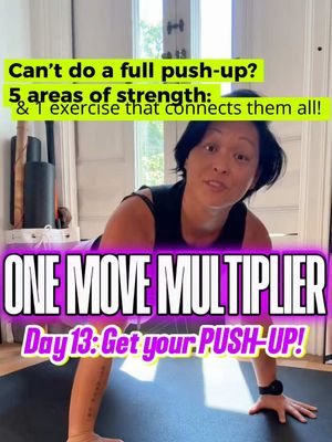 Day 13 OMM: Beginners get your push-up! 5 Strength Tests that tell you exactly what’s holding you back. And ONE MOVE that strengthens all 5 variables! Your push-up isn’t weak. It’s disconnected. And there’s a difference. Most people skip straight to pushing without ever testing the five areas that actually control a strong solid push-up Test yourself right now in the video above. ☝️ AND I show you one move that addresses all 5 strength areas at once, THIS MOVE will change how your whole upper body & core connects. Beginner friendly and genuinely eye opening. I will show MORE Beginner modifications in upcoming videos, in the meantime let it be messy!  We are NOT looking for perfect INSTEAD CONNECTED! Add 5-8 connected reps x 3-4 rounds every other day if pushup’s are a skill you are looking to build! 💪 Train like this every week with livestream classes & programs on VenusFit. First week FREE + limited Sale on website. Link in bio. 🔗