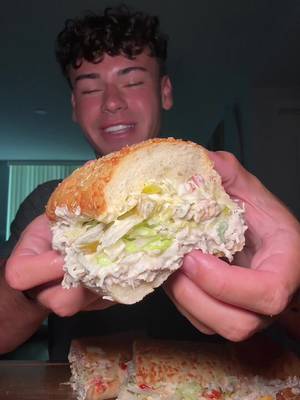 Jersey Mike’s NEWW Chicken Salad #jerseymikes #jerseymikessubs #chickensalad #mukbang #fyp 