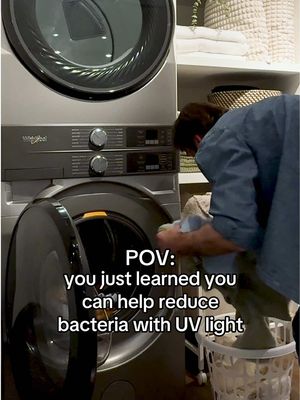 The blue light is just for show. Our industry-first UV Clean Technology (not seen) reduces bacteria in the wash without requiring high temperatures or fading fabrics.