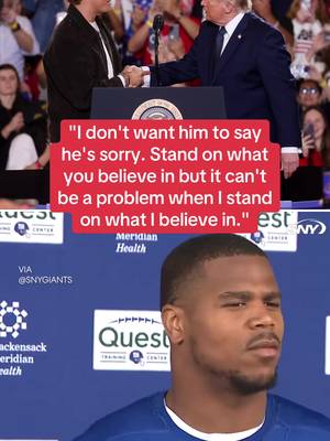 Abdul Carter explains why he does not want #JaxsonDart to apologize for introducing #President Donald Trump. #giants #nfl #newyorkgiants 