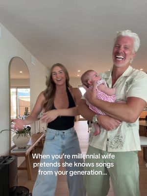 For old times sake - Does my millennial wife know this classic - also what generation is Cora ?! 😂 @emilystomatuk #family #girldad #newborn #couple #song 