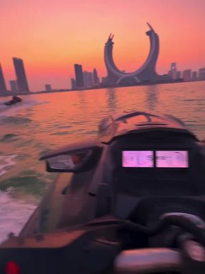 Follow for more Travel adventure Content! ✈️ 📍: Doha, Qatar #travel #jetski #sunset #qatar #doha