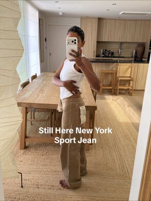 My Still Here Sport Jean sizing thoughts I ordered both the 23 and 24 and ended up keeping the 24. The 23 fit, but felt a little too snug for my liking. I read so many reviews before buying - some girls size down because they stretch, but I also saw a couple of people say they’d later bought a second pair in a bigger size because the smaller size still felt too tight. A few said it really comes down to preference and styling, with some preferring the more relaxed fit. Personally, I always lean towards a looser fit, so if you’re between sizes, I think it’s safer to go up and have them altered later if needed. I’ll update in a few weeks once I’ve worn them properly and can report back on the stretch 🍐  #stillherenewyorksportjean #sportjean #jeanreview 