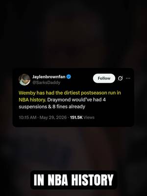 There's just no way that Victor Wembanyama is the dirtiest player in NBA history already, right? #Wemby #jaredmccain #oklahomacitythunder #sanantoniospurs #nbaplayoffs